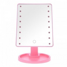 Зеркало large led mirror для макияжа с подсветкой 16 светодиода Розовое (im-46995)